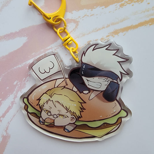 Gojo and Nanami Bread Keychain