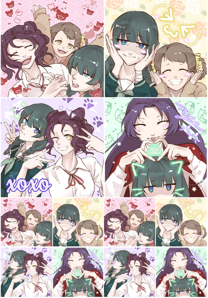 Photo Booth-Style Apothecary School AU Sticker Sheet