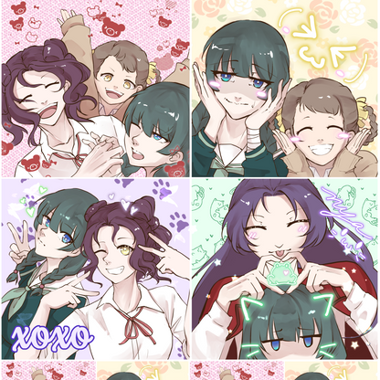 Photo Booth-Style Apothecary School AU Sticker Sheet